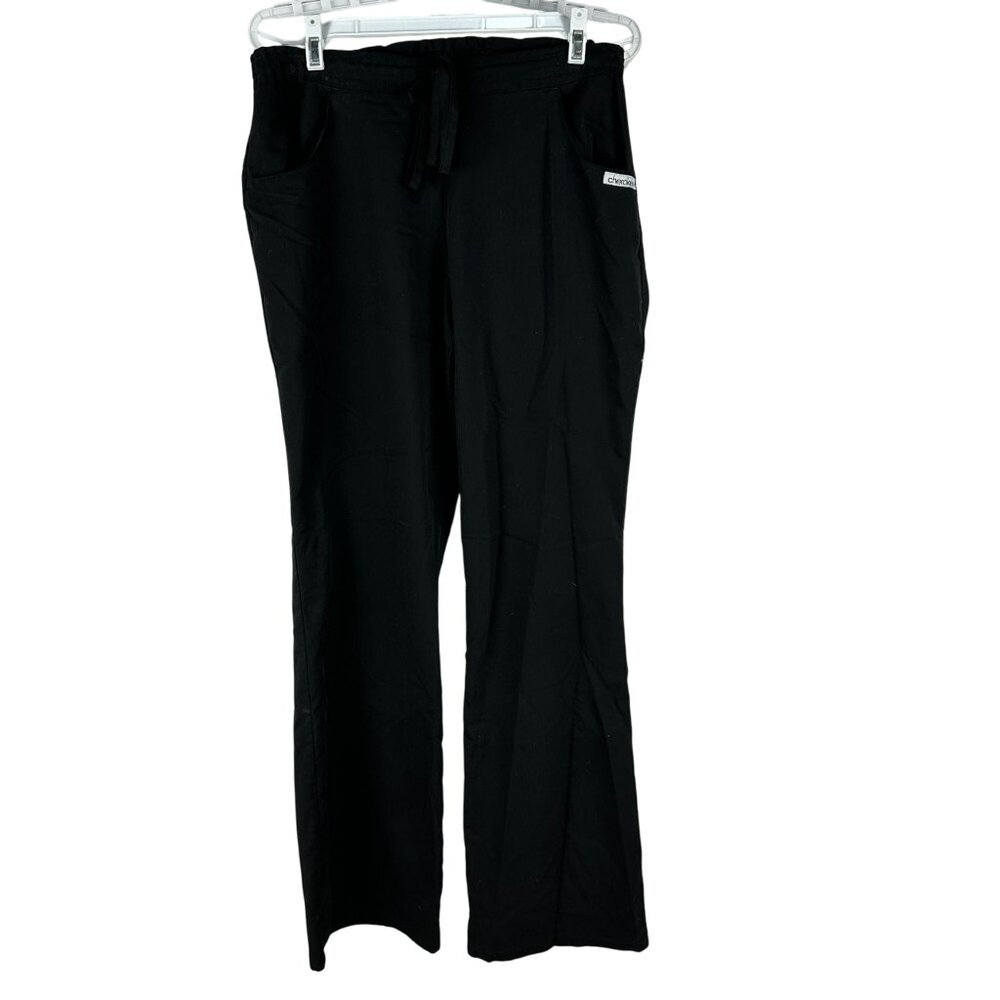 Cherokee Womens Black Drawstring Scrub Pants Size S Polyester & Cotton Blend